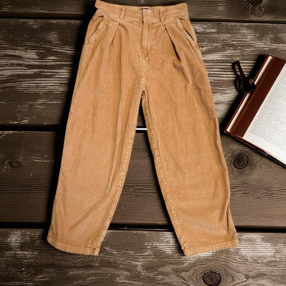 BDG Pants - BDG Chestnut Cropped Wide Wale Corduroy High Rise Barrel Pants Size 2